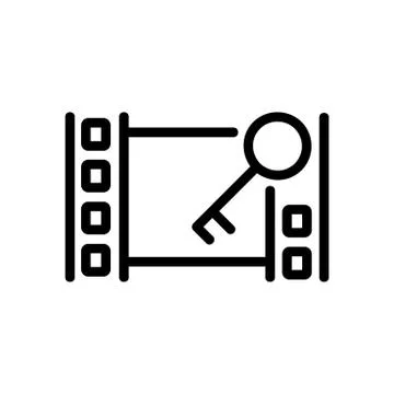 Installation video icon vector outline illustration Illustrazione stock