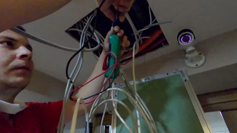 Installation voltage measurement Stock Footage 142774601