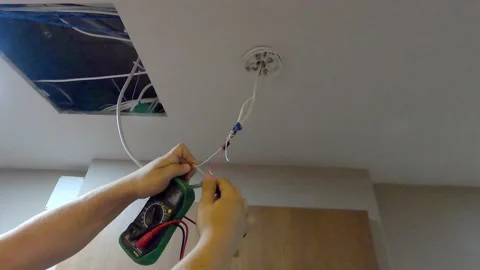 Installation voltage measurement Stock Footage 142774681