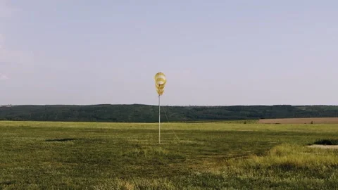 Installation with which the wind direction is measured located near an airport Stock Footage 136466675