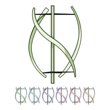 Installation wind turbine home use cartoon vector graphic Stock Illustration