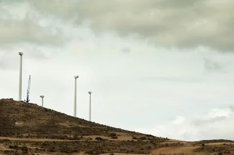Installation of wind turbines Stock Photos