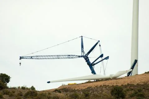 Installation of wind turbines Stock Photos