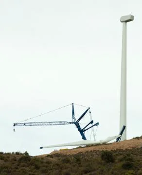 Installation of wind turbines Stock Photos