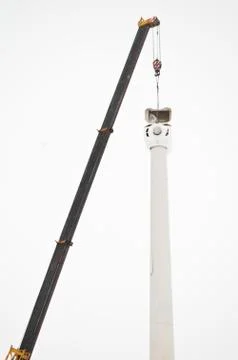 Installation of wind turbines Stock Photos