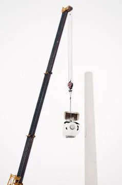 Installation of wind turbines Stock Photos