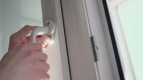 Installation of a window handle Video stock 152612896