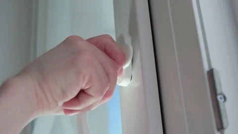 Installation of a window handle Stock Footage 152613141