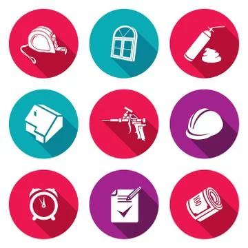 Installation windows Icons Set. Vector Illustration Illustrazione stock