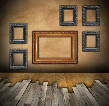 Installation of  wooden floor on interior backdrop Stock Illustration