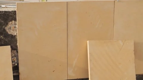 Installed ceramic tiles, close-up. Construction Видео 264975925