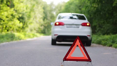 Installed emergency stop light behind the white car. Stock Footage 242273606