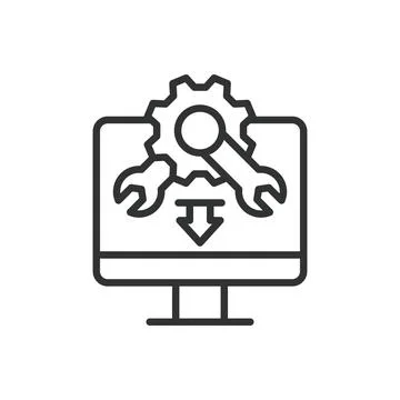 Installed icon in line design. Installed, setup, application, software, program Stock Illustration