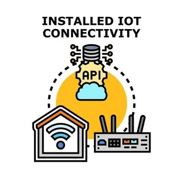 Installed iot connectivity concept for smart home devices Illustration