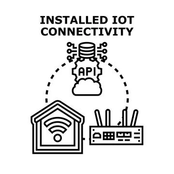 Installed iot connectivity concept for smart home devices Stock Illustration