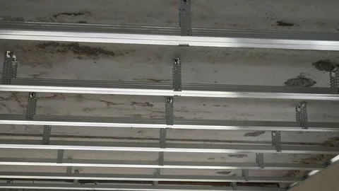 Installed Metal Stud Framing Carcass for... | Stock Video | Pond5