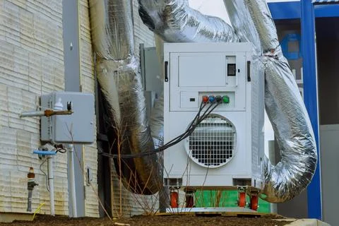 Installed a new cooling system outside Stock Photos