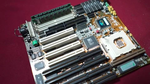 Installing AMD CPU on Vintage Motherboard Stock Footage 293239533