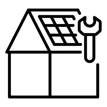 Installing and maintaining solar panels on the roof of a house Ilustración de archivo