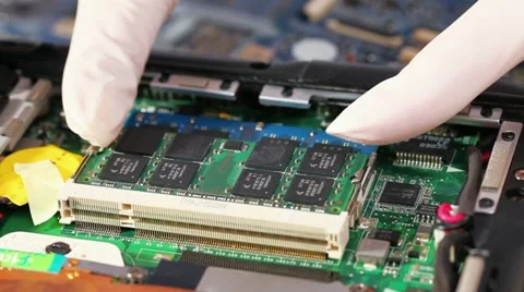 Installing and removing computer memory module (RAM) Stock Footage 11838102