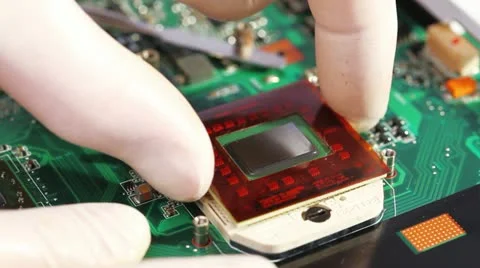 Installing and removing computer processor (CPU) Stock Footage 11838113