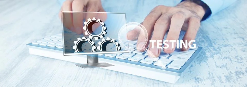 Installing the application on the computer 3D illustration Stock Photos