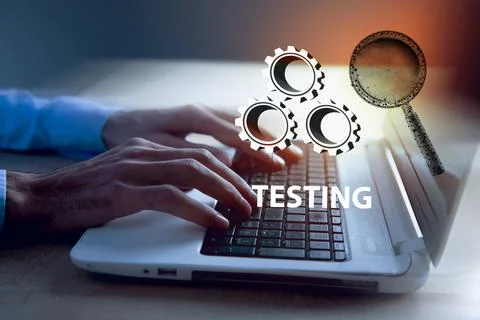 Installing the application on the computer 3D illustration Stock Photos