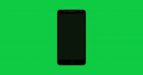 Installing applications on the smartphone, upload successful icon, green screen Stock Footage 131781616