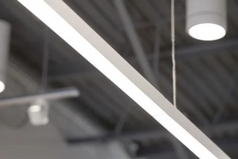 Installing cables for lighting 스톡 사진