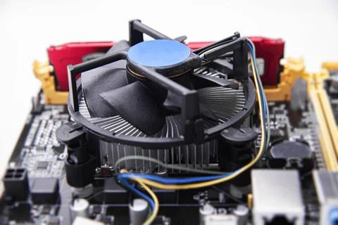 Installing central processor unit into computer motherboard. 写真素材