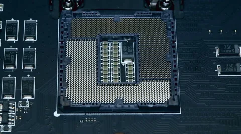 Installing central processor unit into motherboard Stock Footage 45579343