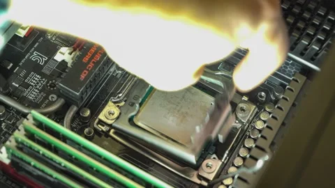 Installing computer processor (CPU) Stock Footage 166046053
