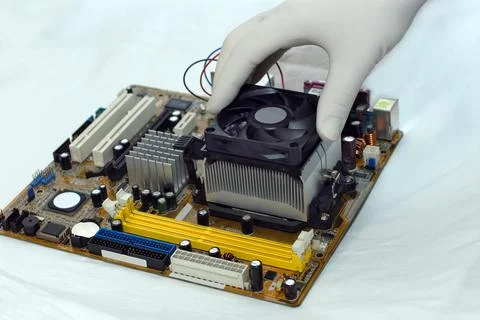 Installing CPU cooler Stock Photos