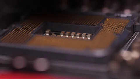 Installing cpu processor in computer motherboard 4k Stock Footage 97375370
