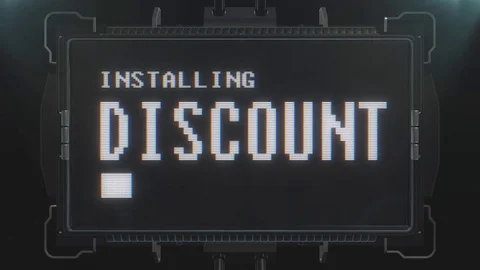 Installing discount text on glitch interference tv screen seamless loop Stock Footage 81851767