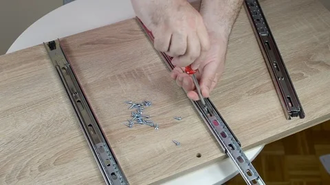 Installing Drawer Slides Stock Footage 75413361