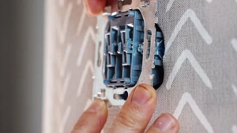 Installing an electric switch in a residential setting step by step Video stock 307611232