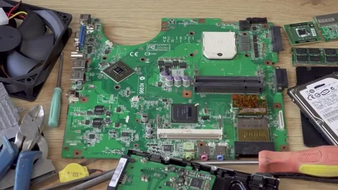 Installing equipment in a laptop Stock Footage 133561650