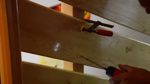 Installing a fence Stock Footage 44198355