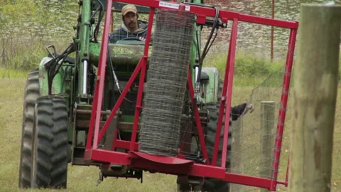 Installing A Fence Stock Footage 164065851