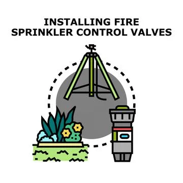 Installing fire sprinkler control valves system イラスト素材
