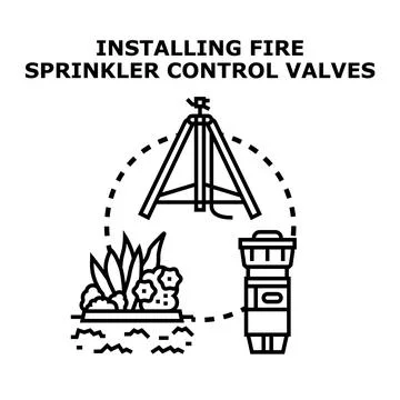 Installing fire sprinkler control valves system Stock Illustration