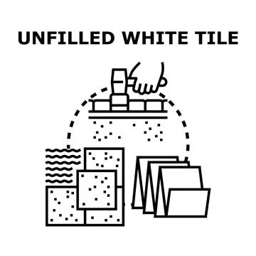 Installing floor tiles with tools and building materials Ilustración de archivo