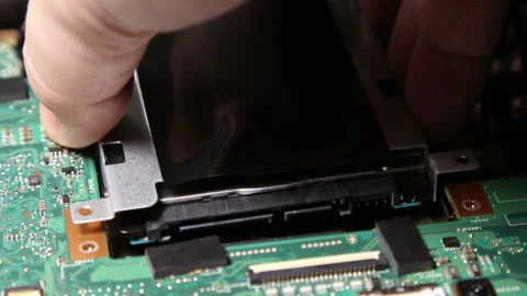 Installing of the hard drive from the notebook Stock Footage 204161664
