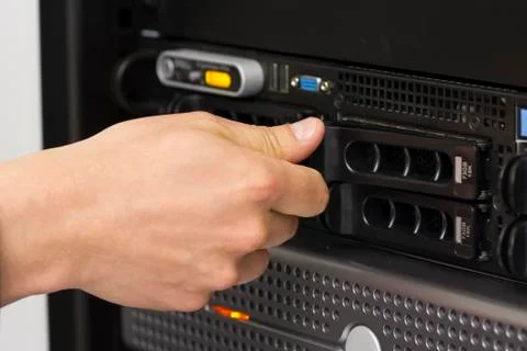 Installing hard drive Stock Photos