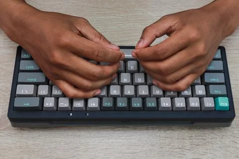 Installing Keycap On Keyboard Stock Photos