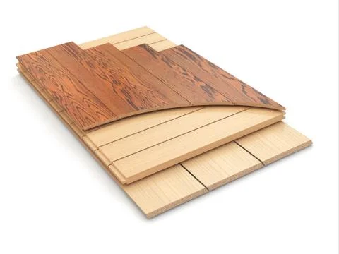 Installing laminate floor and wood samples. Stock Illustration