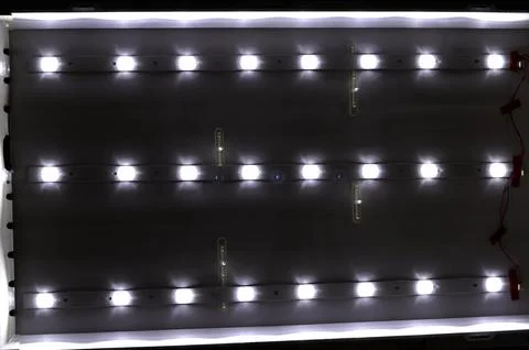 Installing Led light strips as a backlight for a TV television device, tran.. Stock Photos