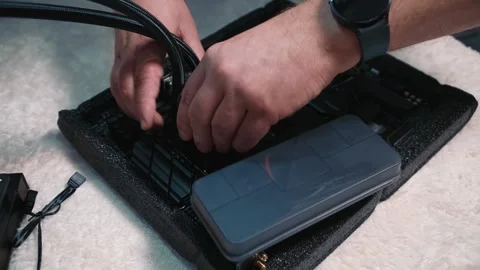 Installing liquid cooling onto desktop computer processor Stock Footage 324594532