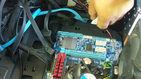 Installing Matherboard Stock Footage 262600220